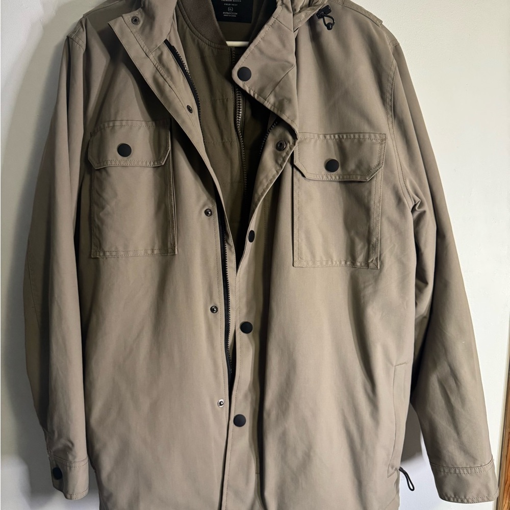 BYLT Basics Tan Military Field Jacket with Relaxed Fit